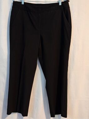 Larry Levine Women's Black Pull-On Cropped Straight-Leg Pants ~ Sz 14